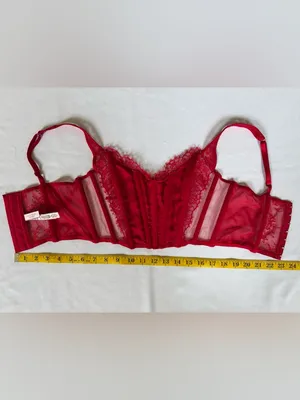 VICTORIA’S SECRET Dream Angels Red Lace Corset Top Size Small EUC thumbnail 11