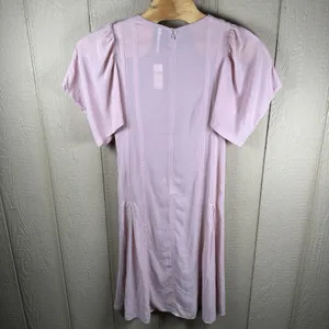 NEW By Anthropologie Modern Sheer Midi Dress Womens 12 Violet Ice Pink Romantic thumbnail 5