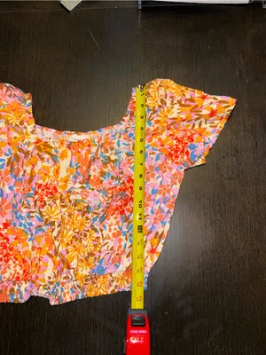 Sadie & Sage Floral Off-the-Shoulder Smocked Crop Top Boho Cottagecore thumbnail 5