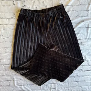 Cable & Gauge Velvet Black Whimsigoth Pull on Pants Large Gothic Pleated Holiday thumbnail 1