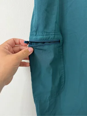 Figs Women’s Medium Tall Teal Drawstring Cargo Tapered Straight Leg thumbnail 2