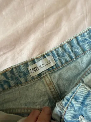 Zara Straight Cropped Straight Jeans Sz 6 High Waist Button Fly Fray Hem thumbnail 3