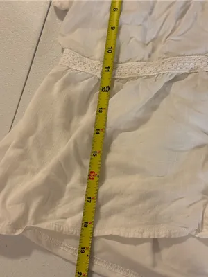Baltic Born Ida Peplum Top Off-White M Short Sleeve Button Down Lace Details thumbnail 5