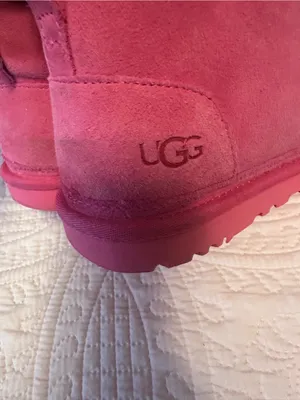 UGG Kids Bright Pink Suede Lace-Up Shearling Boots thumbnail 5
