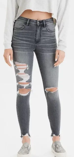 AMERICAN EAGLE Super Hi-Rise Jegging In Gray thumbnail 1