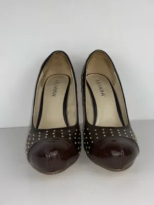 Liliana Black Studded High Heel Pump with Brown Cap Toe Size 8.5 Dolace thumbnail 4