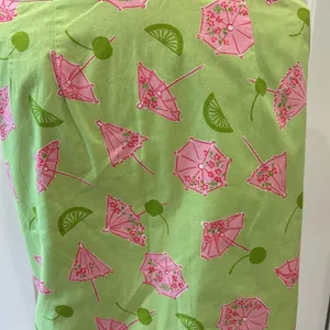 Lilly Pulitzer fully lined pink and green umbrella print pencil skirt thumbnail 4