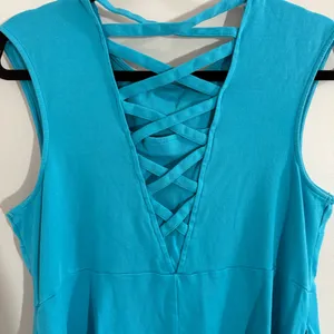 New York & Company Blue Sleeveless Cut out Back Dress with pockets Size XL thumbnail 6