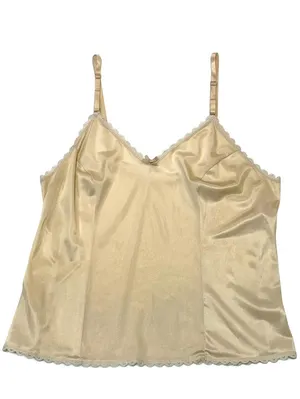 Vintage 80s Sears Champagne Satin Lace Camisole Made USA 36 thumbnail 2