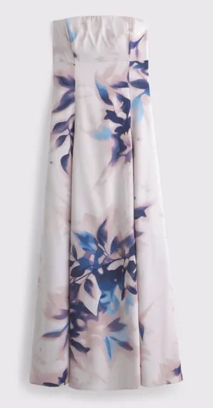 Abercrombie & Fitch NWT Godet Clasp-Back Midi Dress in Light Purple Pattern Size thumbnail 1
