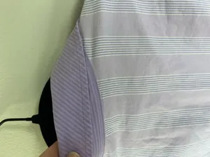 Aerie Good Day Button Down Shirt Lavender Striped Oversized Cotton Boyfriend XXL thumbnail 14