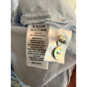 Calypso St. Barth Shirtdress Womens S Blue Linen Blend Macrame Belt‎ Midi Dress thumbnail 6