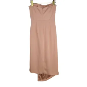Cushnie Blush Pink Strapless Asymmetrical Midi Dress Formal Size 2 Extra Small thumbnail 3