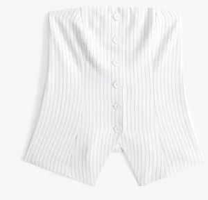 Abercrombie The Mara Tailored Button-Through Tube Top thumbnail 1