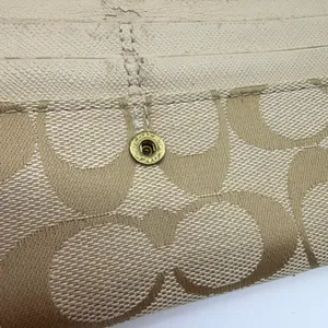 Coach Signature C Flap Beige Canvas Wallet thumbnail 8