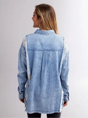 Buckle Gimmicks Pieced Chambray Shirt thumbnail 2