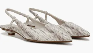 NEW FRANCO SARTO Palmira Slingback Pointed Toe Pump Color: Grey Snake Print thumbnail 1
