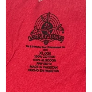 Looney Tunes Bugs Bunny Hare Brained T-Shirt Size Extra Large XL Red. Juniors.‎ thumbnail 4
