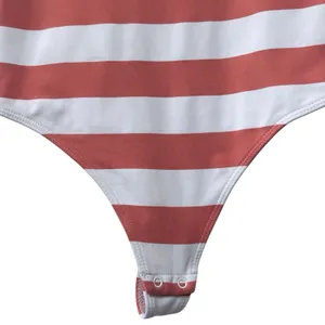 Aritzia Babaton White Pink Striped Short Sleeve Bodysuit‎ Feminine Festival Feminine XS thumbnail 4