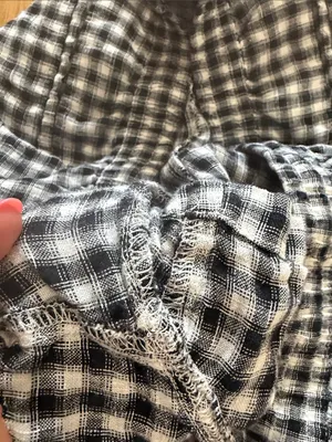 Quince 100% European Linen Shorts Classic Mini Gingham Sz XL thumbnail 4