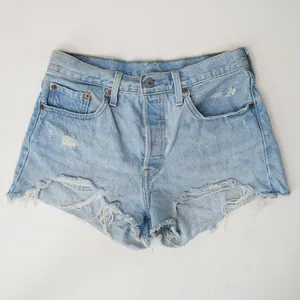 Levi’s High Waisted Light Wash 501 Denim Shorts thumbnail 3