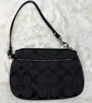 COACH Black Canvas Wristlet thumbnail 1