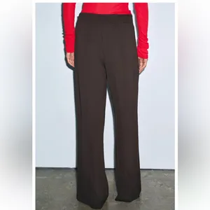 Zara NWT dart pleated brown pants thumbnail 5