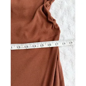 NEW Aerie Brown Halter Ribbed Slim Flare V-neck Boho Casual Jumpsuit XXL thumbnail 8