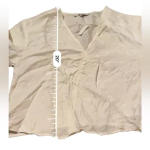Madewell Brushed Ruched-Front Long Sleeve V Neck Top in Lighthouse Sz 0‎ NEW thumbnail 13