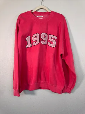 Anthropologie Pink 1995 Crewneck Sweatshirt Womens M Oversized Casual Athlesuire thumbnail 12