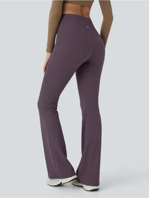 Halara UltraSculpt High Waisted Tummy Control Flare Leggings Nights Purple Small thumbnail 6
