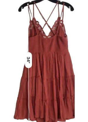 Brand New In Bohemian Burnt Orange Skater Dress Size S thumbnail 6