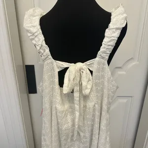 Arula C White Eyelet Tie Back Maxi Dress Altar’d State Plus Size NEW thumbnail 8