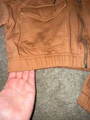 Ashley Vintage Charm Rust Cropped Zip Up Hoodie thumbnail 4