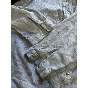 J. Jill Shirt Women Large Blue Chambray Tunic Long Sleeve Button-Front Cotton‎ thumbnail 8