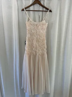 Lulus 3d rosette sheer hem maxi dress thumbnail 4