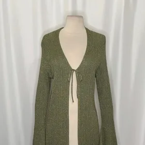 By ANTHROPOLOGIE Long Shine Cardigan‎ Sweater Green Tie Front Knitwear Small thumbnail 3