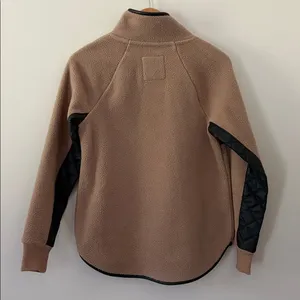 Abercrombie & Fitch Asymmetrical Snap-Up Fleece Faux Leather Pullover Size S thumbnail 8