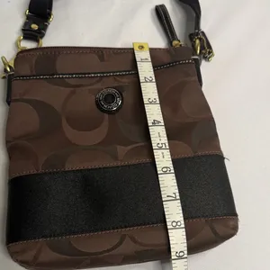Coach Signature Brown and Black Crossbody Bag thumbnail 7