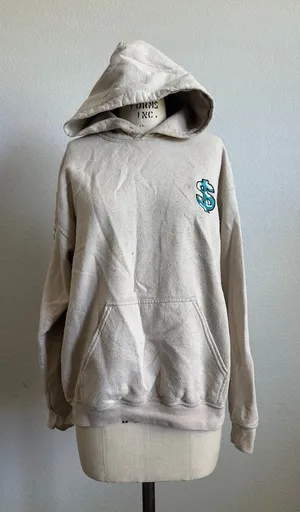 Brash Hoodie Beige Dollar Sign Graphic Size M thumbnail 1