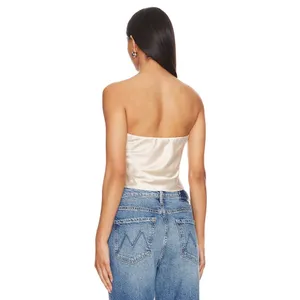HEARTLOOM Monico Top in Oyster Medium New Womens Strapless Satin Tank thumbnail 2