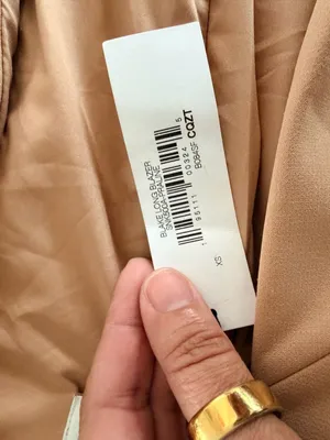 The Drop Blake Long Blazer in Praline, Size XS Tan thumbnail 5