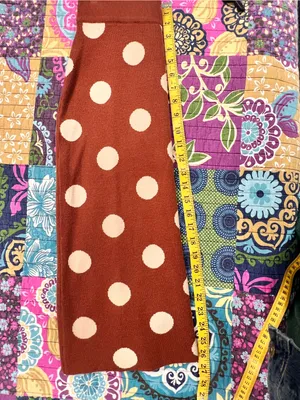Rust Brown & Cream Polka Dot Knit Midi Skirt thumbnail 6