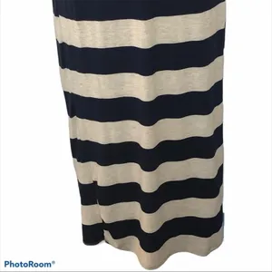 Anthropologie Thyme & Honey Blue Gray Striped Maxi Dress Sleeveless Size S thumbnail 6