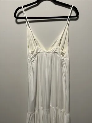 L*SPACE (NWT) Victoria Drawstring Empire Waist Maxi Cover Up Dress, Size Small thumbnail 7