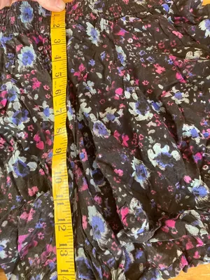 Free People Floral High Waist Flowy 100% Viscose Large Shorts -Pink, Black, Blue thumbnail 8
