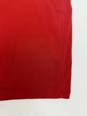Peruvian Connection Draped Neck Stretch Jersey Midi Dress Rust Red Minimalist thumbnail 7