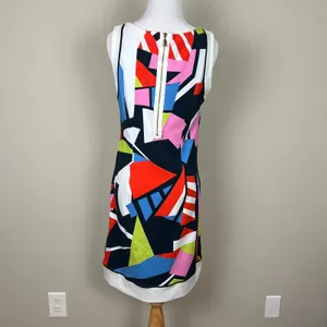 Dolcezza Dress Womens Medium Colorful Shift 60s 70s Sleeveless Pocket Mod Mini M thumbnail 8