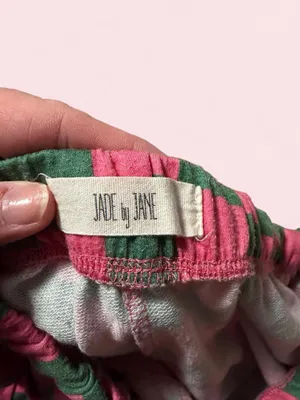 Jade by Jane Watermelon Sugar Wide-Leg Checkerboard Pants in Pink & Green thumbnail 3