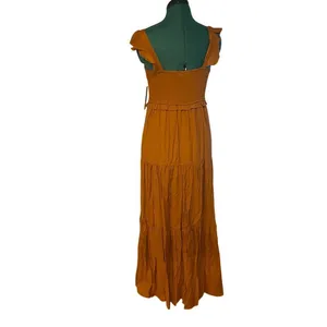 Nanette Lepore Rust Orange Glazed Ginger Cottage Tiered Ruffle Maxi‎ Dress NWT 8 thumbnail 2